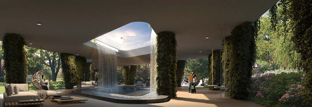 Skywalk Basement Waterfall