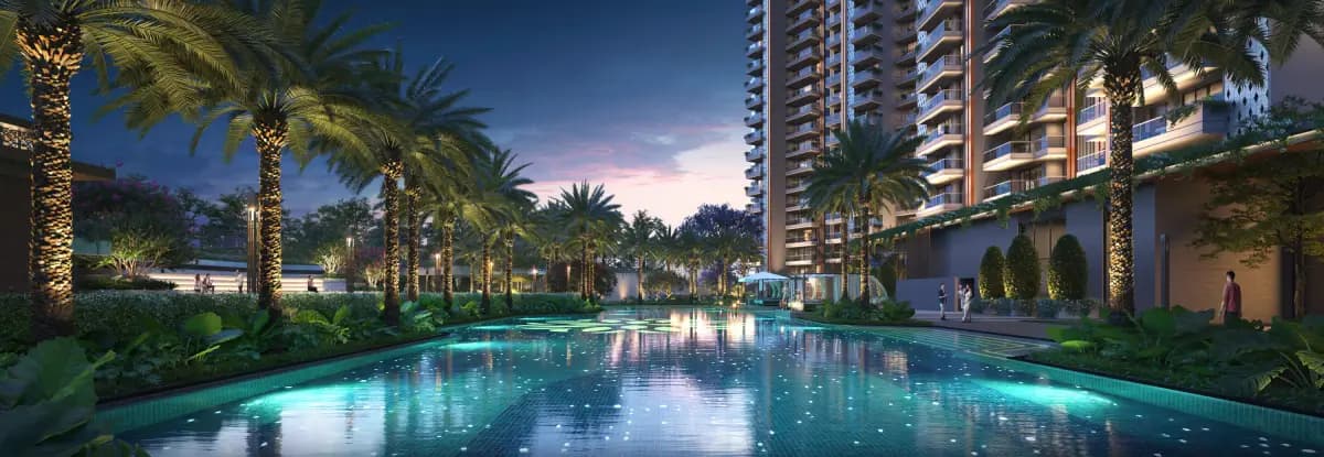 Swimming Pool View Twilight